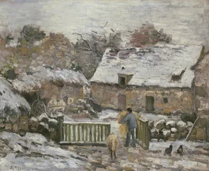 A Farm at Montfoucault: Effect of Snow, 1876
